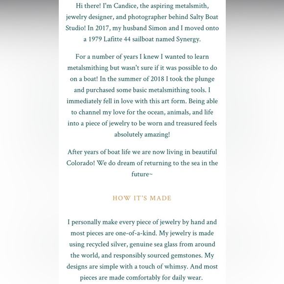 Salty Boat Studios Sea glass sterling silver ring - Picture 6 of 6